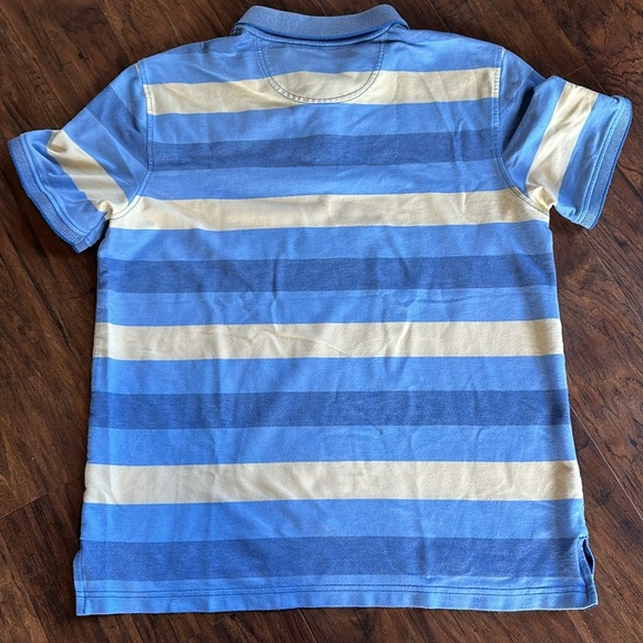 IZOD Advantage Blue and Yellow Striped Polo Shirt - Picture 6 of 8